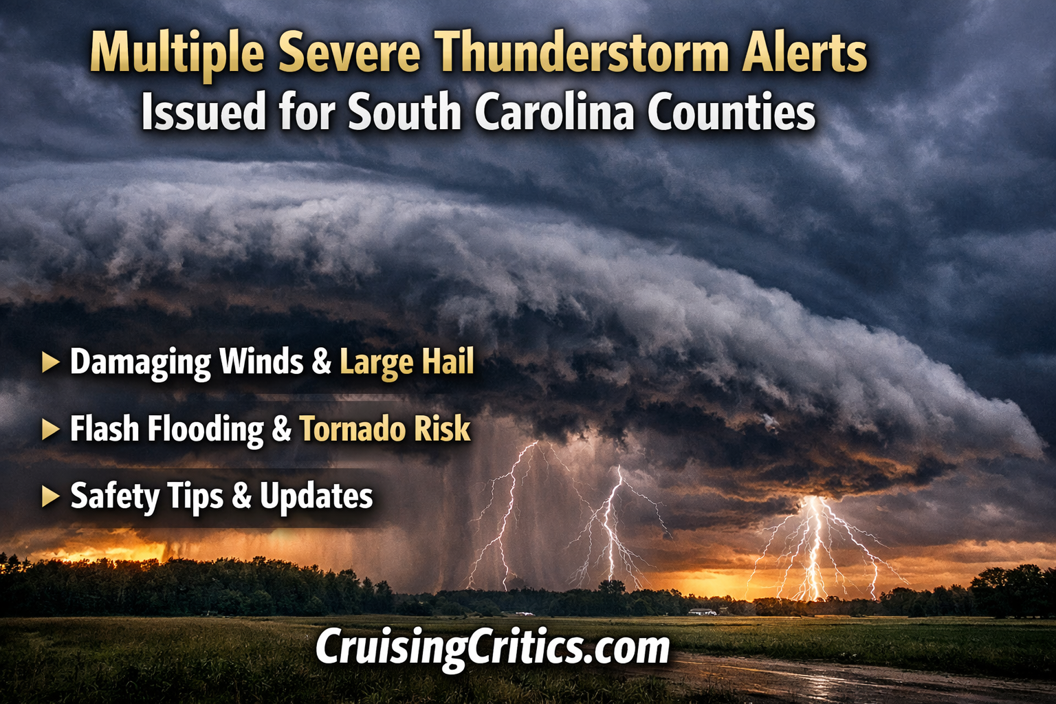 multiple severe thunderstorm alerts issued for south carolina counties