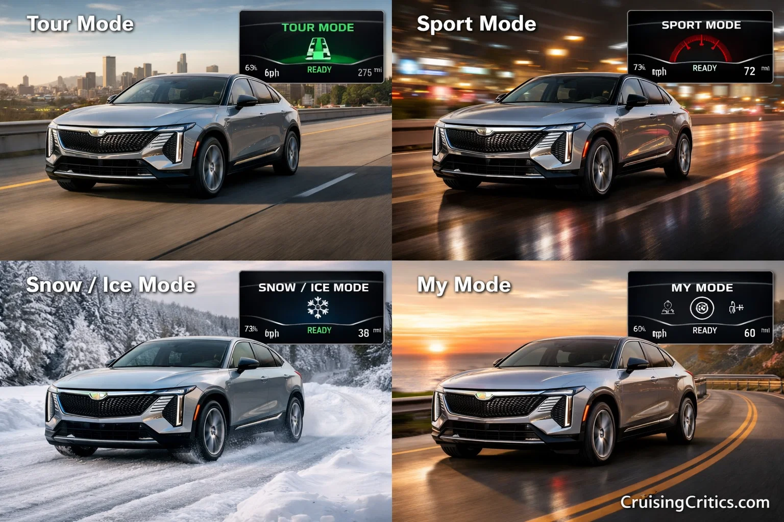 Do the Driving Modes in Cadillac Lyriq Offer Different Ranges or Battery Usages?